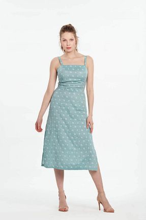 لباس فیروزه ای زنانه بافتنی NİLİST - کد 41729347