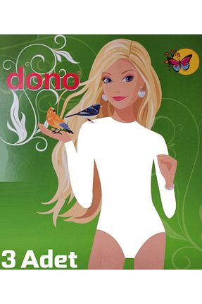 بادی سفید بچه گانه یقه دوچرخه Dono - کد 41836410