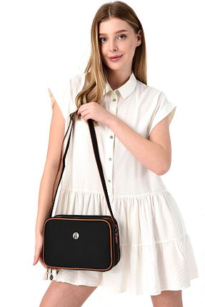 کیف پستچی مشکی زنانه چرم مصنوعی TH - کد 143783490