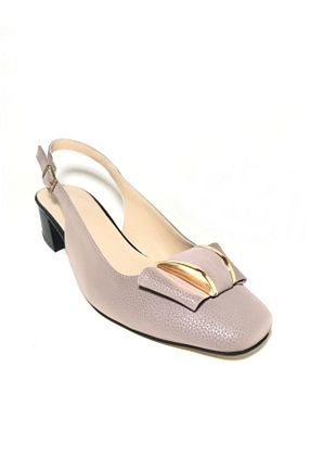 کفش پاشنه بلند کلاسیک قهوه ای زنانه چرم خالص D&A İzland Shoes - کد 224852948