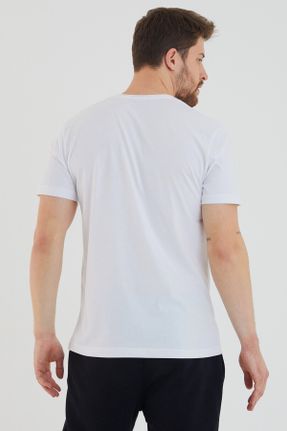 تی شرت سفید مردانه یقه گرد پنبه (نخی) اسلیم فیت بیسیک کد 225486555