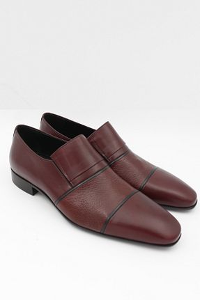 کفش کلاسیک زرشکی مردانه چرم خالص Fevzi Kundura - کد 168810564