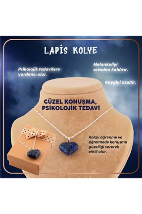 گردنبند جواهر آبی زنانه سنگ طبیعی OSMANLI DEĞERLİ TAŞ - کد 226041003