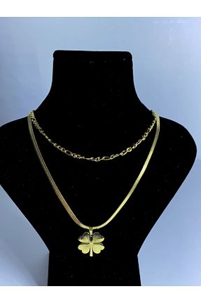 گردنبند استیل ( فولاد ) طلائی زنانه زنجیر Lizz - کد 226064988