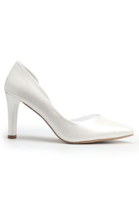 کفش پاشنه بلند کلاسیک سفید زنانه چرم مصنوعی پاشنه ضخیم پاشنه متوسط ( 5 - 9 cm ) کد 226251583