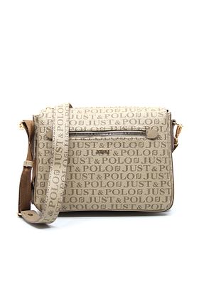 کیف پستچی بژ زنانه چرم مصنوعی Just Polo - کد 225193733