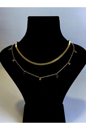 گردنبند استیل ( فولاد ) طلائی زنانه استیل (فولاد) Lizz - کد 225354580