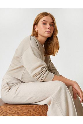 سوئیشرت بژ زنانه ساده Koton - کد 224973894