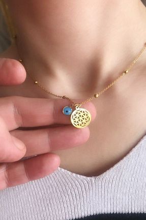 گردنبند استیل ( فولاد ) طلائی زنانه استیل (فولاد) DLK TAKI - کد 227439605