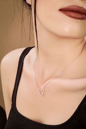 گردنبند نقره صورتی زنانه 925 عیار Doğan Silver - کد 228225695