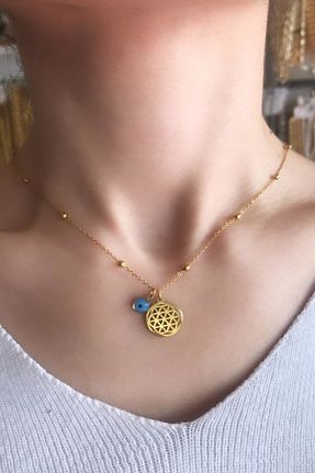 گردنبند استیل ( فولاد ) طلائی زنانه استیل (فولاد) DLK TAKI - کد 227439605