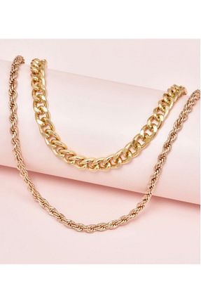 گردنبند جواهر طلائی زنانه برنجی Ryden - کد 230128470