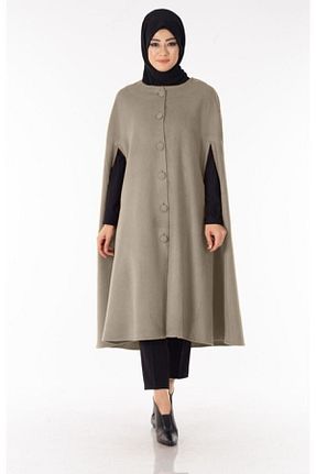 پانچو حجاب طوسی زنانه پشمی CNG MODA - کد 73750904