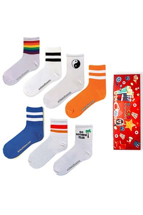 جوراب سفید زنانه پنبه ای Socks Stations - کد 100268757