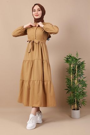 لباس حجاب قهوه ای زنانه رگولار Giza Giyim - کد 230355731