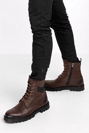 بوت / نیم بوت قهوه ای مردانه چرم مصنوعی Baymen - کد 230305366