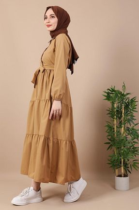 لباس حجاب قهوه ای زنانه رگولار Giza Giyim - کد 230355731