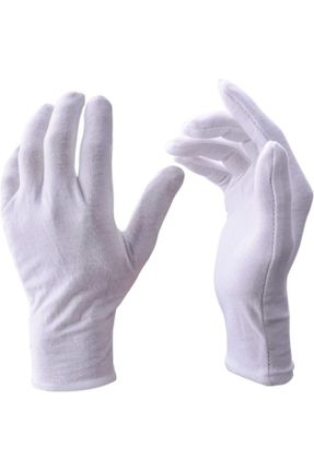 دستکش سفید زنانه پنبه (نخی) کد 97556116