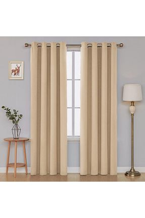 پرده زمینه بژ مخمل De
