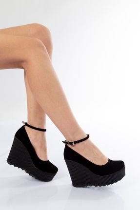 کفش پاشنه بلند پر مشکی زنانه چرم مصنوعی پاشنه بلند ( +10 cm) پاشنه پر کد 66275024