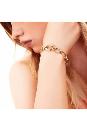 دستبند نقره زرد زنانه 925 عیار Cevahir Gold - کد 66675971