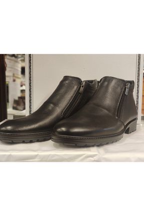 بوت / نیم بوت مشکی مردانه چرم خالص Yükselel Kundura - کد 232711098