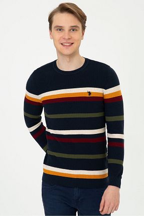 پلیور سرمه ای مردانه یقه دوچرخه U.S. Polo Assn. - کد 174144491