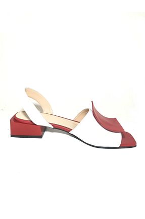 صندل سفید زنانه پاشنه تخت D&A İzland Shoes - کد 234059544