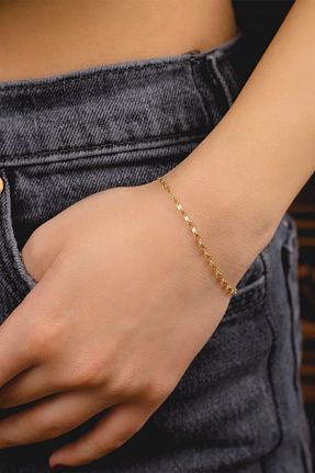دستبند طلا زرد زنانه 14 عیار Ames Gold - کد 233186797