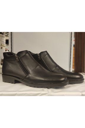 بوت / نیم بوت مشکی مردانه چرم خالص Yükselel Kundura - کد 232711098