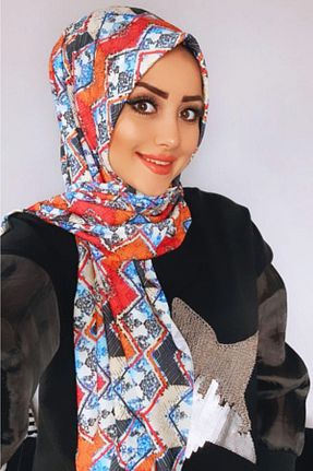 شال آبی زنانه پنبه (نخی) کد 181095814