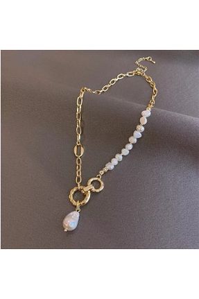 گردنبند جواهر سفید زنانه برنجی AKCstore - کد 216043603