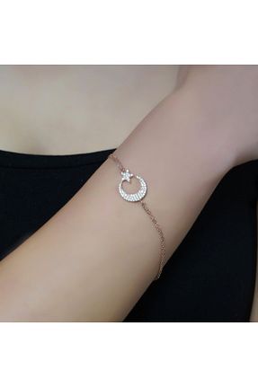 دستبند نقره صورتی زنانه 925 عیار EZİLA SİLVER - کد 233938559