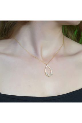 گردنبند نقره طلائی زنانه 925 عیار EZİLA SİLVER - کد 233969555
