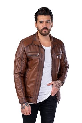 کاپشن قهوه ای مردانه رگولار BEKA DERİ - کد 233986998