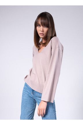 پلیور بژ زنانه ساده IAMNOTBASIC - کد 51382642