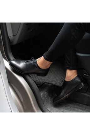 کفش کلاسیک مشکی مردانه چرم طبیعی پاشنه کوتاه ( 4 - 1 cm ) کد 234692519