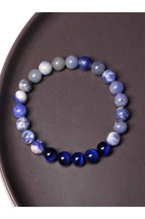 دستبند جواهر آبی زنانه سنگ طبیعی کد 235315069