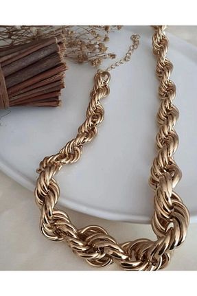 گردنبند استیل ( فولاد ) طلائی استیل (فولاد) MyladyAccessoriess - کد 235480692