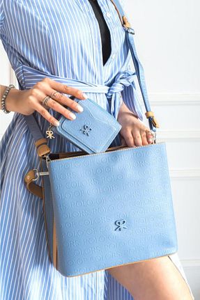 کیف دوشی آبی زنانه چرم مصنوعی Polo Of Colors - کد 235649260