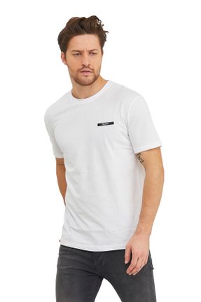 تی شرت سفید مردانه رگولار یقه گرد پنبه (نخی) کد 235837521