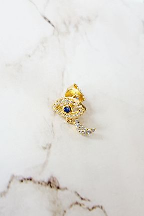 گوشواره نقره طلائی زنانه 925 عیار MorMajor Silver - کد 235573198
