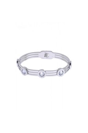 دستبند استیل (فولاد) زنانه رودیوم MODAMUGO - کد 68814283
