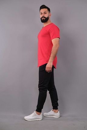 ست بالاتنه و پائین تنه قرمز مردانه بافتنی oversıze - کد 93966754
