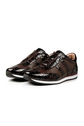 کفش کژوال قهوه ای مردانه چرم طبیعی پاشنه کوتاه ( 4 - 1 cm ) پاشنه ساده کد 235361604