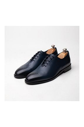 کفش کلاسیک سرمه ای مردانه چرم خالص İBAY - کد 235649185