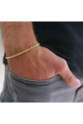 دستبند جواهر طلائی مردانه فلزی Ryden - کد 236738638
