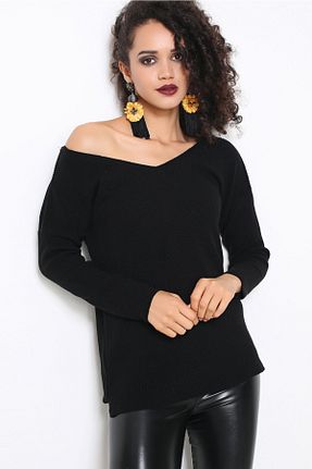 پلیور مشکی زنانه ساده AVORWE - کد 236831955