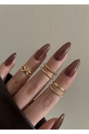 انگشتر جواهر طلائی زنانه پوشش لاکی کد 237112571