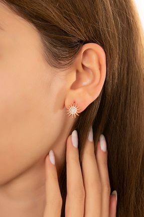گوشواره جواهر صورتی زیرکن Eva Jewelry - کد 237214270